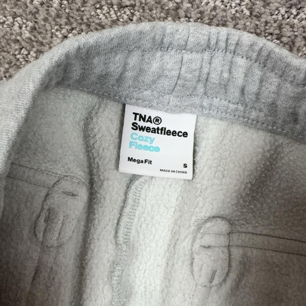 TNA Sweatfleece Sweatpants Womens Small Gray Cozy Fleece Mega Fit Cargo Wide Leg - Picture 5 of 8